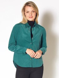 Women's Button Up Corduroy Shirt - Teal