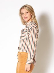 Women's Button Up Multi Stripe Shirt