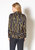 Women's Chained Print Scarf Tie Blouse
