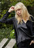 Women's Charmuese Contrast Cross Front Blouse - Black