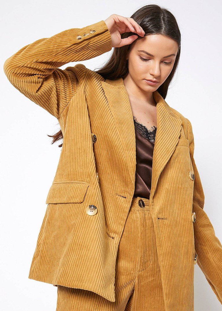 Women's Corduroy Double Breasted Blazer