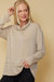 Women's Cowl Neck Drop Shoulder Layered Hem Top In Beige - Beige