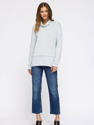 Women's Cowl Neck Drop Shoulder Layered Hem Top