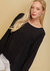 Women's Hi-Lo Elastic Banded Hem Top In Black