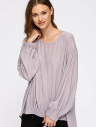 Women's Hi-lo Elastic Banded Hem Top - Lavender