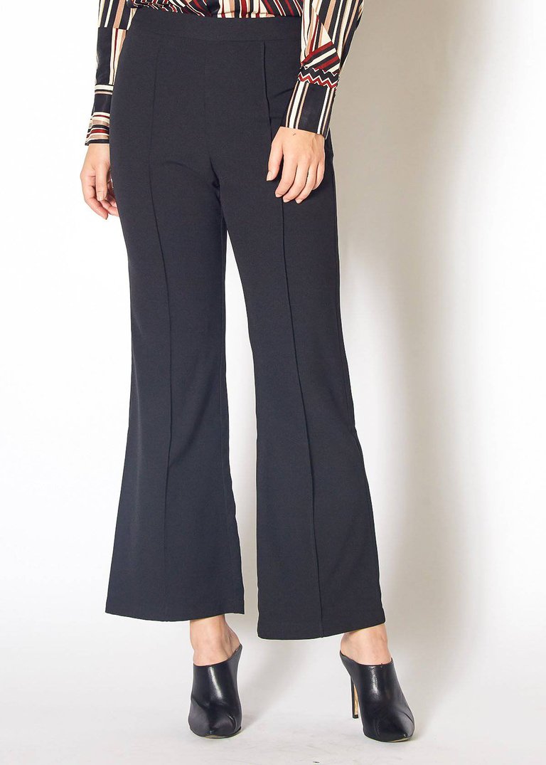 Women's High Waist Flared Pants In Black - Black