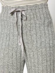 Women's High Waist Ribbed Knit Straight Pants