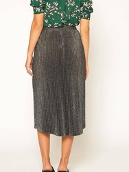 Women's Lurex Pleated Maxi Skirt