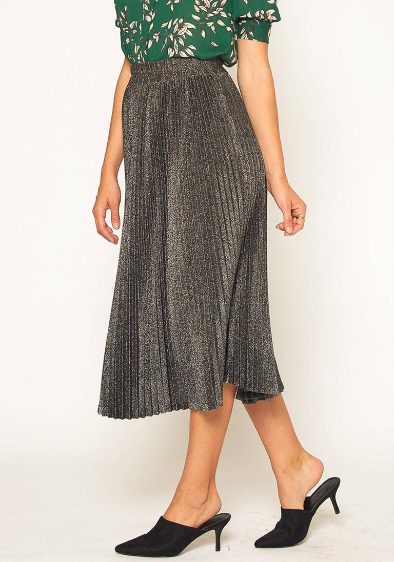 Women's Lurex Pleated Maxi Skirt