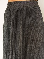 Women's Lurex Pleated Maxi Skirt