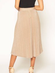 Women's Lurex Pleated Maxi Skirt