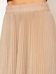 Women's Lurex Pleated Maxi Skirt