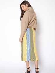 Women's Multi Stripe Knit Midi Skirt