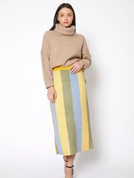 Women's Multi Stripe Knit Midi Skirt - Multi Stripe