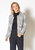 Women's Open Front Tweed Blazer - Black White