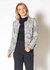 Women's Open Front Tweed Blazer - Black White