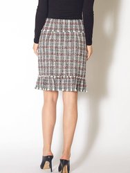 Women's Plaid Tweed Zipper Front Skirt