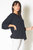 Women's Pleated Bell Sleeve Top in Black