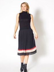 Women's Pleated Chiffon Skirt - Black