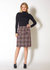 Women's Red Tweed High Rise Pencil Skirt - Black Red Tweed