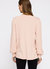 Women's Round Neck Sweater With Long Cuff Sleeves In Blush