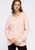 Women's Round Neck Sweater With Long Cuff Sleeves In Blush - Blush