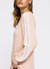 Women's Round Neck Sweater With Long Cuff Sleeves In Blush