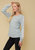 Women's Round Neck Sweater With Long Cuff Sleeves In Powder Mint