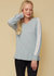 Women's Round Neck Sweater With Long Cuff Sleeves In Powder Mint - Powder Mint