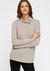 Women's Self-Tie Mock Neck Sweater Top - Beige