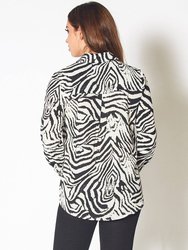 Women's Zebra Button Up Shirt Blouse