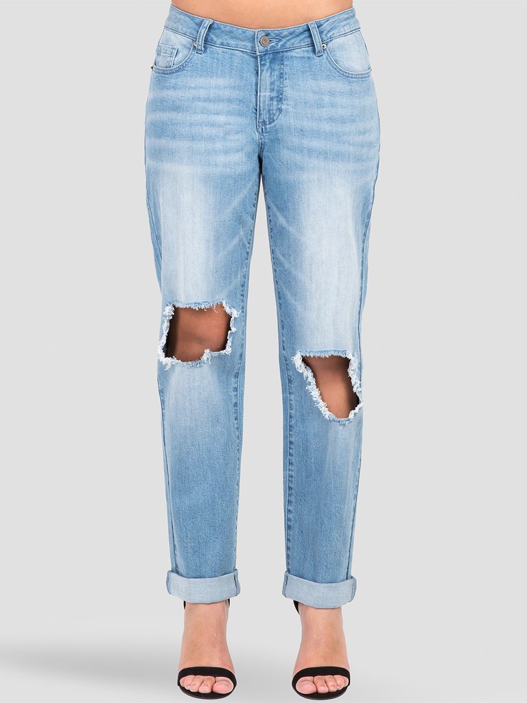 Curvy Fit Verla Destroyed Boyfriend Jeans