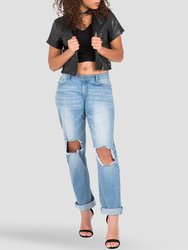 Curvy Fit Verla Destroyed Boyfriend Jeans