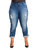 Plus Size Women's Curvy Fit Bleach Spots Boyfriend Jeans - Blue Hurricane