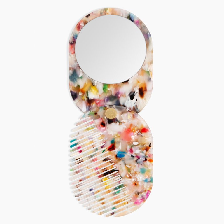 2 in 1 Pocket Comb Mirror in Multi Party - Multi Party