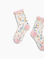 Sheer Socks in Black Lines - Confetti