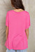 Basic And Soft Slub V Neckline Tee In Flamingo Pink