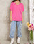 Basic And Soft Slub V Neckline Tee In Flamingo Pink