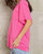 Basic And Soft Slub V Neckline Tee In Flamingo Pink