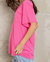 Basic And Soft Slub V Neckline Tee In Flamingo Pink