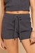Cozy Knit Cable Shorts - Charcoal