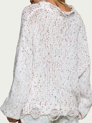 Distressed Knit Confetti Sweater