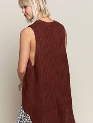 Fired Brick Sleeveless Sweater
