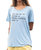 Graphic Knit Slogan Print T-Shirt Top In Blue - Blue