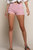 High Waist Rib Shorts - Dusty Pink