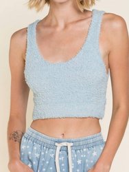 Never Felt This Softie Cozy Cropped Tank Top - Dusty Blue