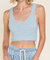 Never Felt This Softie Cozy Cropped Tank Top - Dusty Blue