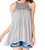 Ornate Halter Tank In Grey - Grey