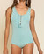 Round Neck Bodysuit - Aqua