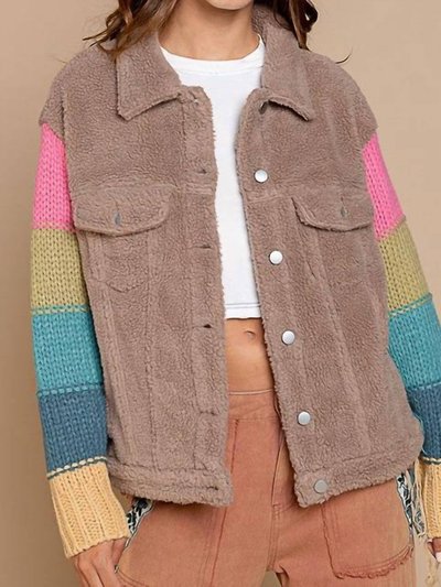 POL Teddy Trucker Jacket In Colorblock product